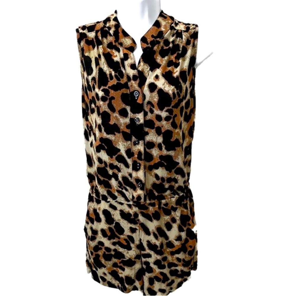 Leopard Print Sleeveless Romper